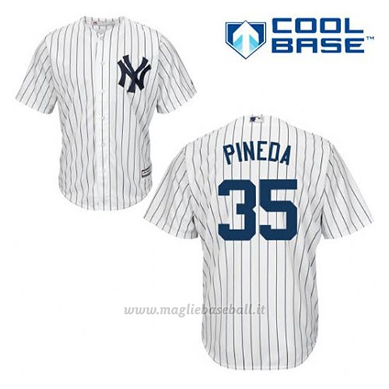 Maglia Baseball Uomo New York Yankees Michael Pineda 35 Bianco 1ªCool Base